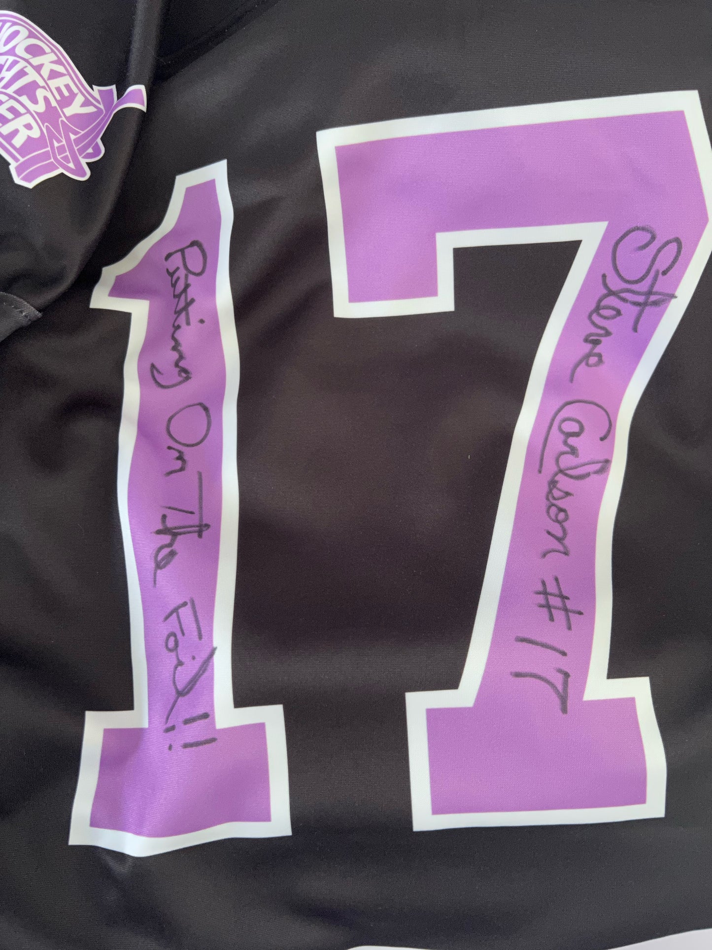 CHIEFS- Black Cancer Awareness Autographed Jersey by Steve Carlson
