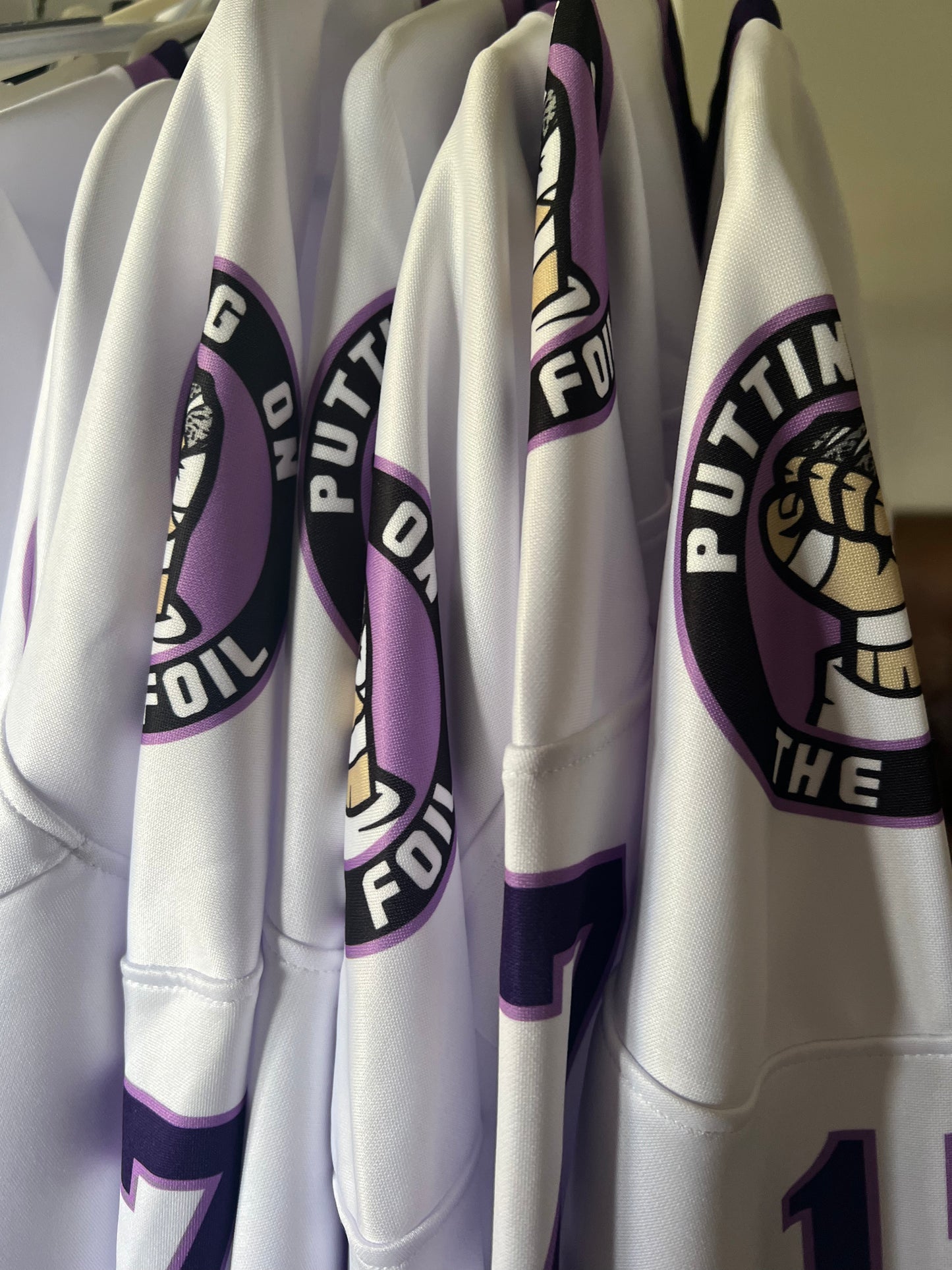 CHIEFS-White Cancer Awareness Autographed Jersey by Steve Carlson