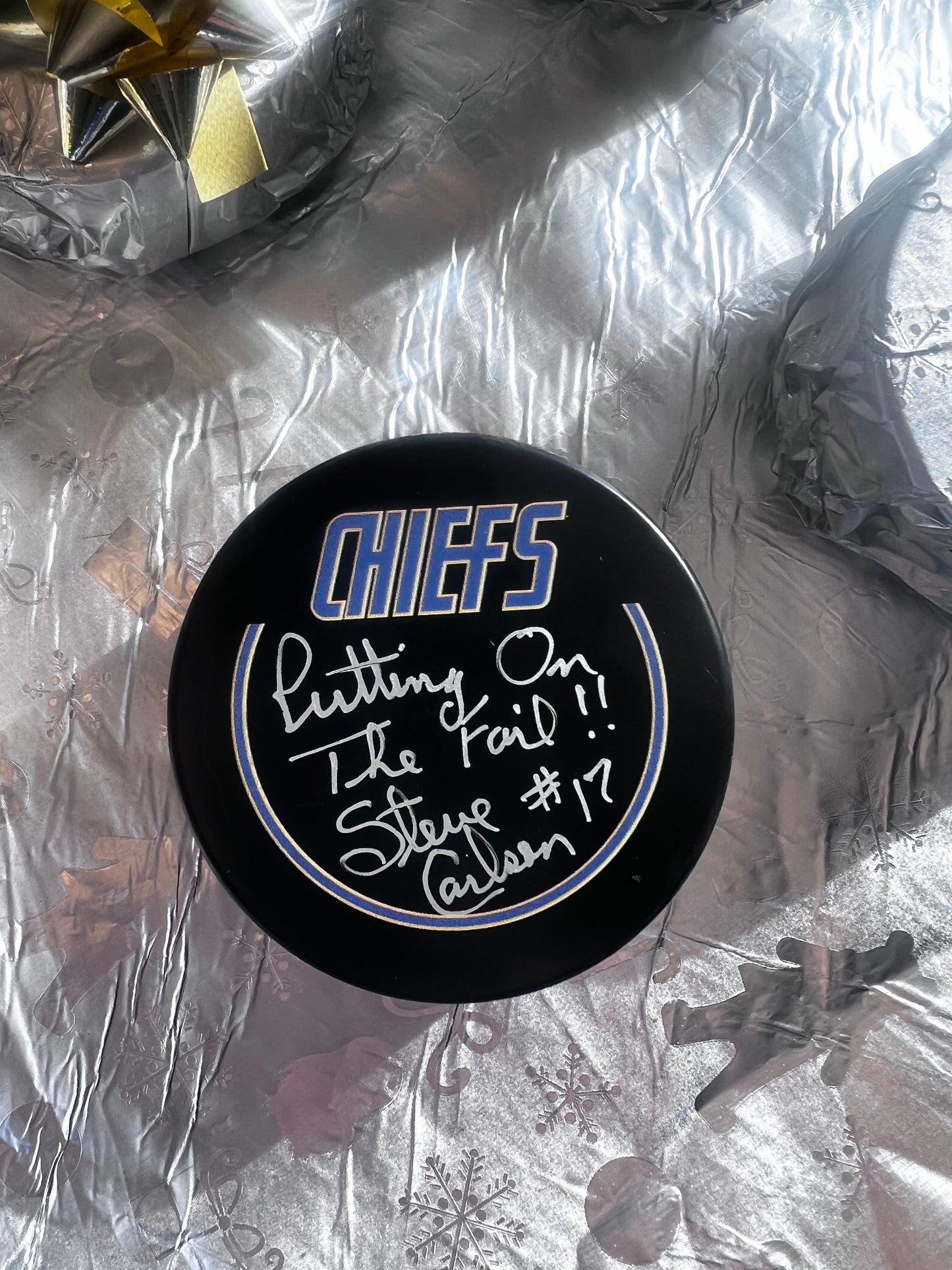 Autographed CHIEFS HOCKEY PUCK