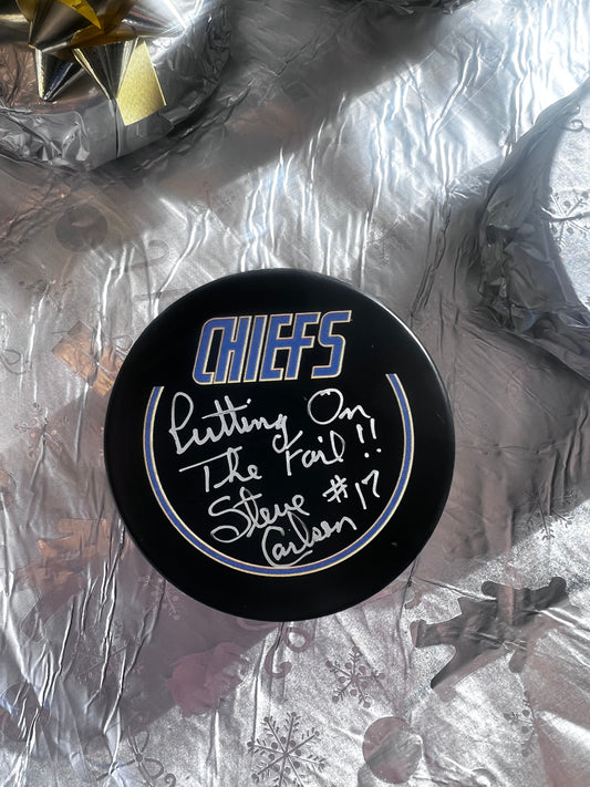 Autographed CHIEFS HOCKEY PUCK