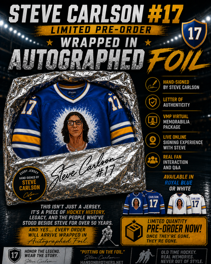 Steve Carlson #17 Autographed Jersey – Limited Pre-Order (VMP Included)