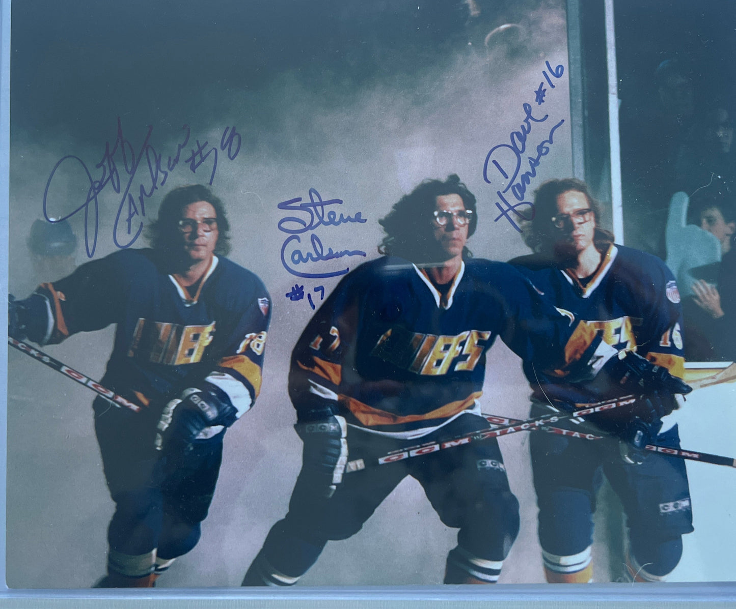 Triple  autographed Full Stride  original 8x10 blue  ink