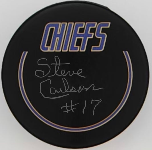 Autographed CHIEFS HOCKEY PUCK