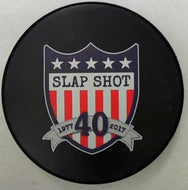 Autographed Slap Shot 40th Anniversary Puck